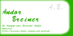 andor breiner business card